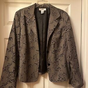 Judith Hart || Brown Blazer w/Dark brown Design || Size 16